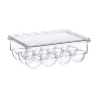 12 Eggs Acrylic Bin with Lid, Clear