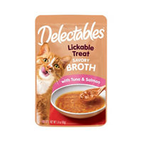 Delectables Lickable Treat Savory Broth, Tuna & Salmon,