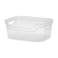 Sterilite Open Plastic Bin, Clear, Medium