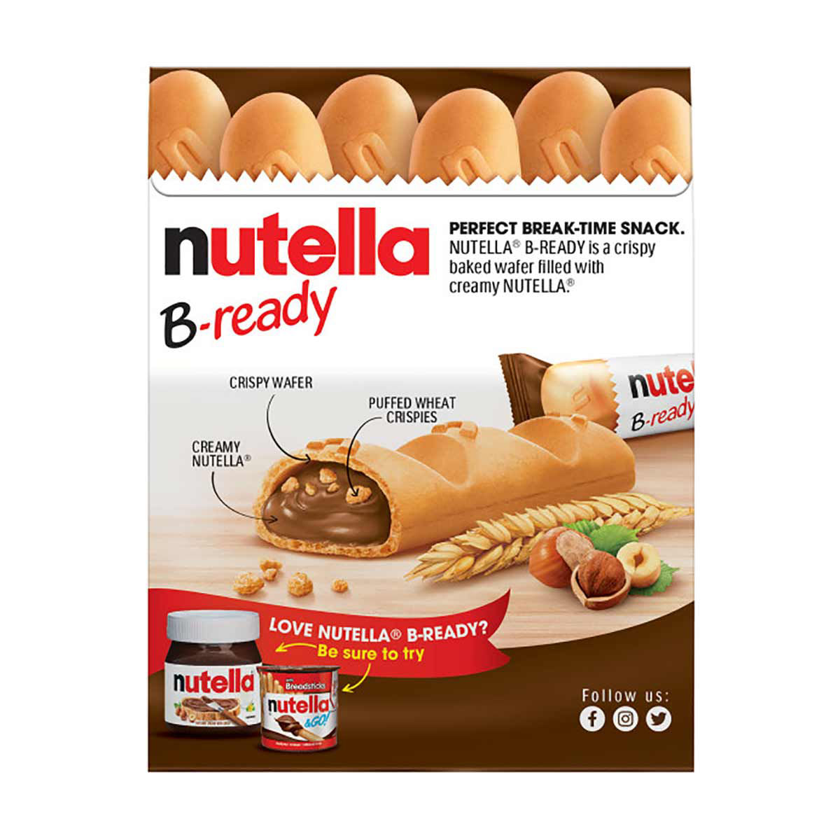 Nutella B-ready Crispy Wafer Snack Bars, 6 ct