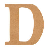 Unpainted Fiberboard Letter "D", 6 in