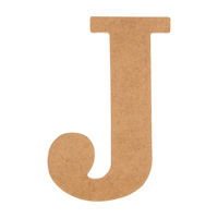 Unpainted Fiberboard Letter "J", 6 in