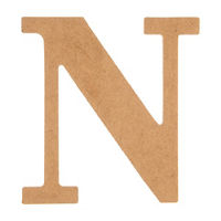Unpainted Fiberboard Letter "N", 6 in