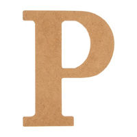 Unpainted Fiberboard Letter "P", 6 in