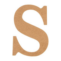 Unpainted Fiberboard Letter "S", 6 in