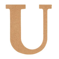 Unpainted Fiberboard Letter "U", 6 in