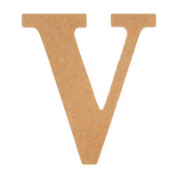 Unpainted Fiberboard Letter "V", 6 in