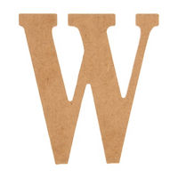 Unpainted Fiberboard Letter "W", 6 in