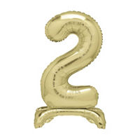321 Party! Giant Foil Gold Number 2 Balloon Centerpiece, 20 in