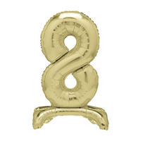 321 Party! Giant Gold Foil Number 8 Balloon Centerpiece, 30 in