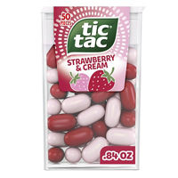 Tic Tac Strawberry & Cream, On-the-Go Breath Mints, Pocket-Sized Mints, 50 pieces, 0.84 oz Single Pack