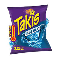 Takis Blue Heat 3.25 oz Snack Size Bag, Hot Chili Pepper Rolled Tortilla Chips