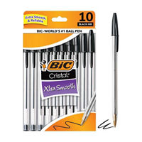BIC Cristal Xtra Smooth Black Ballpoint Pens, Medium