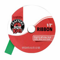 Crafter's Closet Kids 1/2" Ribbon - Green, 10 ft