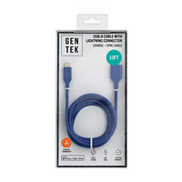 GENTEK USB-A to Lightning Phone Charger, Blue or Pink, 10 ft