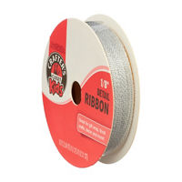 Crafter's Closet Kids 1/8" Ribbon, Silver, 10 ft