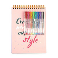 100 Sheet / 200 Page Sketchbook With 12 Count Gel Pens, 9"x12"
