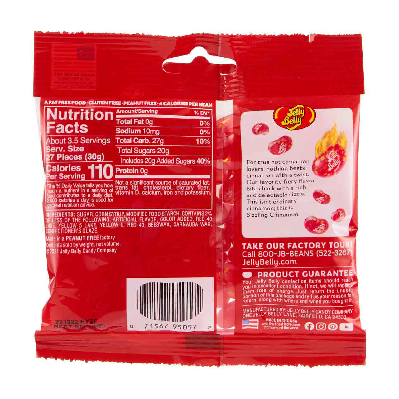 Jelly Belly Sizzling Cinnamon Jelly Beans, 3.5 oz