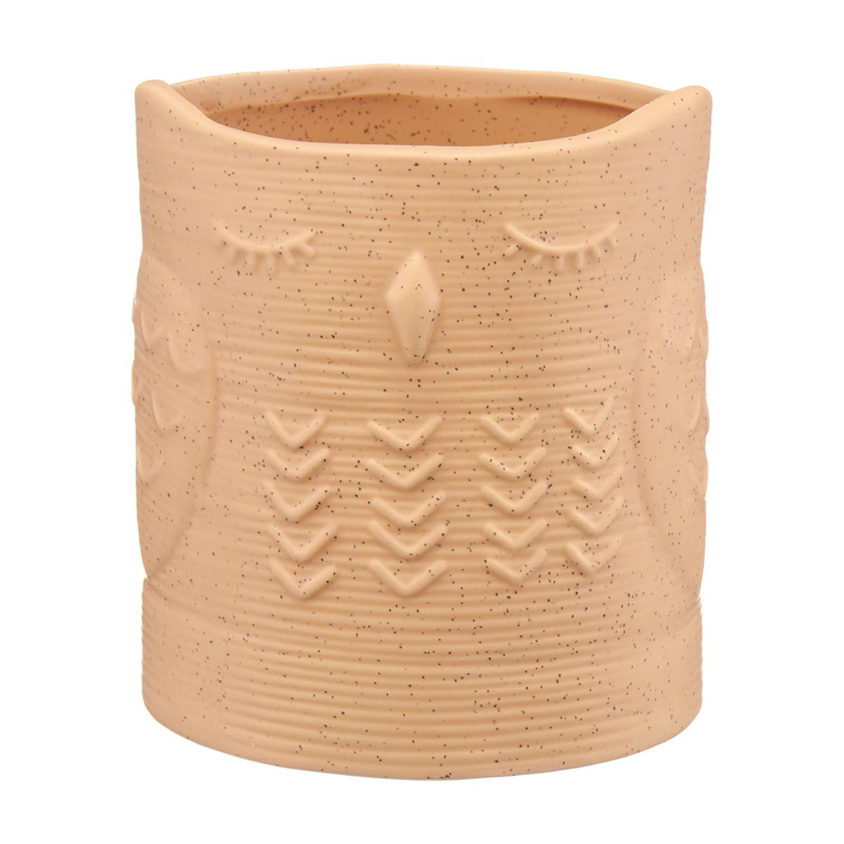 Embossed Ceramic Owl Planter