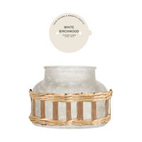 Rattan White Birchwood Scented Candle Ivory, 15 oz