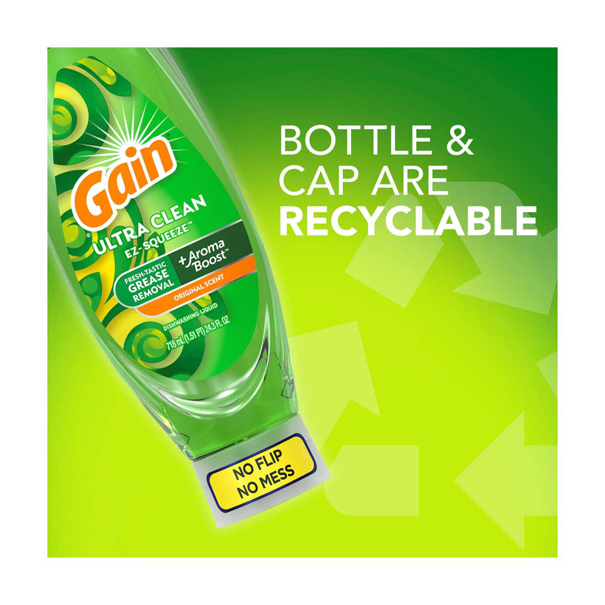 Gain Dishwashing EZ Squeeze Liquid Dish Soap, 24.3 fl oz