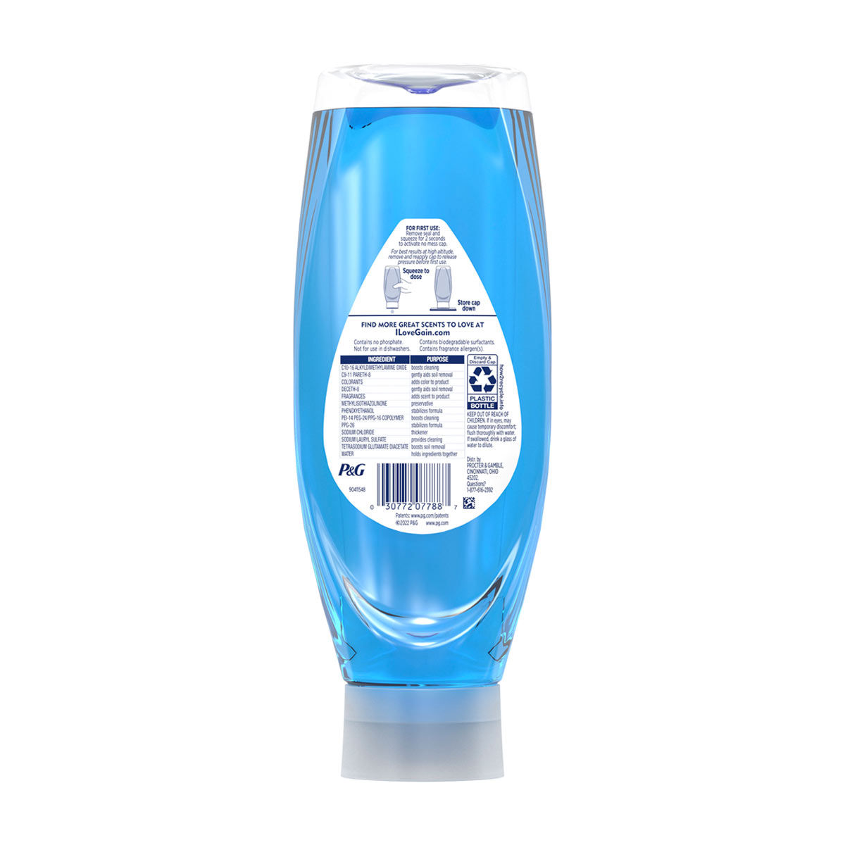 Gain Dishwashing EZ Squeeze Liquid Dish Soap, 24.3 fl oz