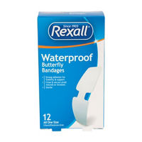 Rexall Waterproof Butterfly Bandages, 12 ct