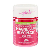 Pink Magnesium Glycinate Capsules 665 mg, 50 ct