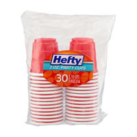 Hefty Disposable Mini Plastic Red Cups, 2 oz