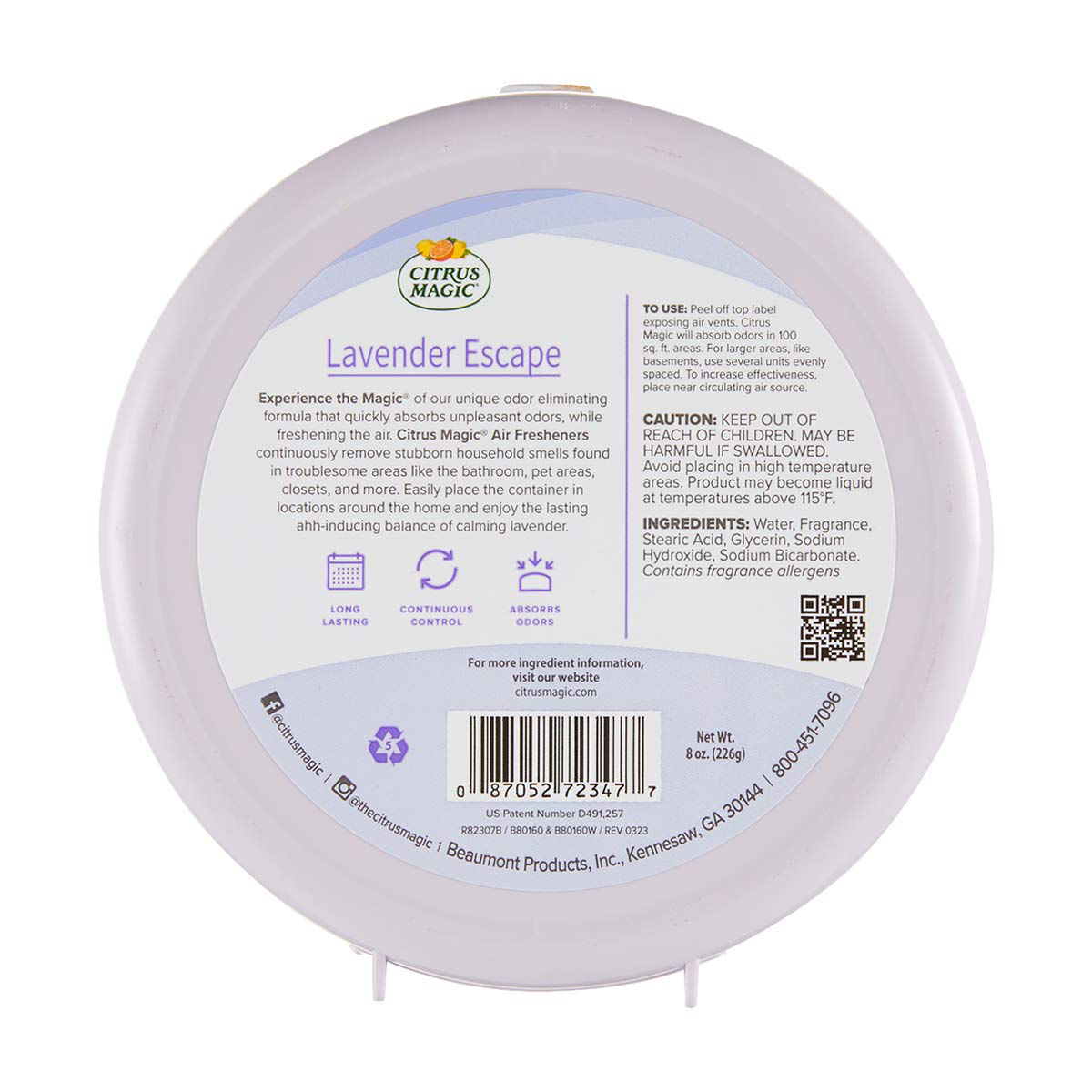 Citrus Magic Air Freshener, Lavender Escape, 8 oz