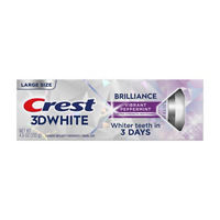 Crest 3D White Brilliance Vibrant Peppermint Teeth Whitening Toothpaste, 4.6 oz, Whiter Teeth in 3 Days, Anticavity Fluoride Toothpaste, 100% More Surface Stain Removal, 24 Hour Active Stain Prevention
