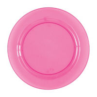 Pink Translucent Plastic Round 10" Dinner Plates, 4ct