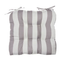 Gray Stripes Chair Cushions with Ties