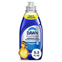 Dawn Platinum Dish Soap, Dishwashing Liquid, Tough Grease Removal, Fresh Rain, 5