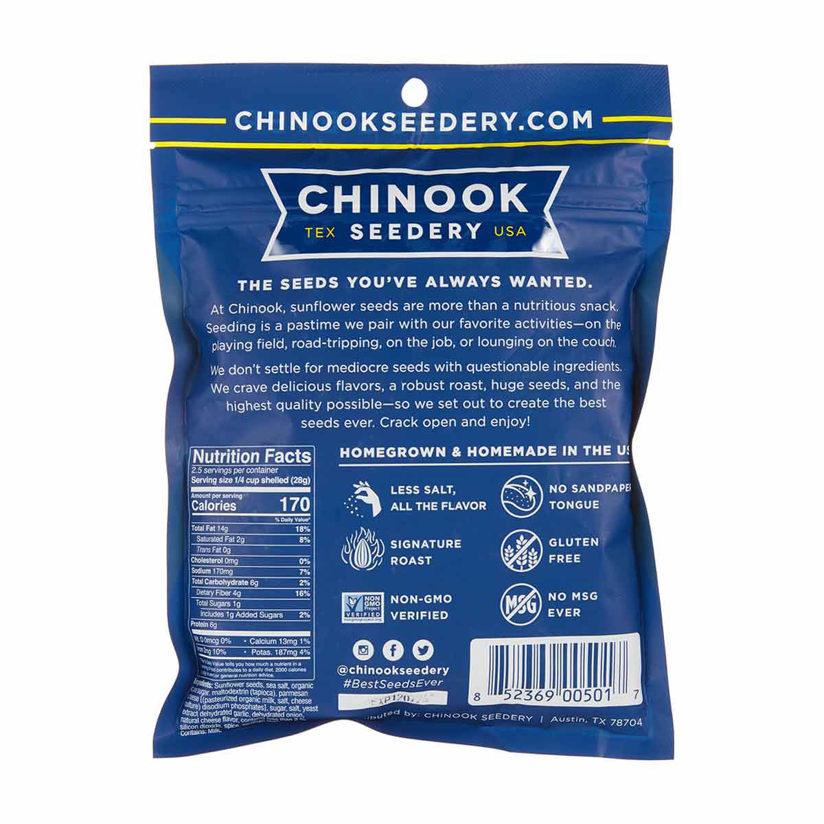 Chinook Seedery Parmesan & Pepper Sunflower Seeds, 4 oz