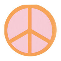 Smiley Flower Shaped Peace Sign Napkin 16ct