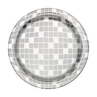 Round Disco Paper Plates, 7 in, 8 ct 

