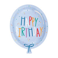 Party Hats Balloon Shaped Plates 8ct
