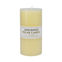 Decorative Unscented Ribbed Pillar Candle, 13.4 oz