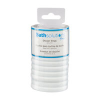 Kenney Rust Proof Plastic Shower Curtain Rings, 12 pc, White