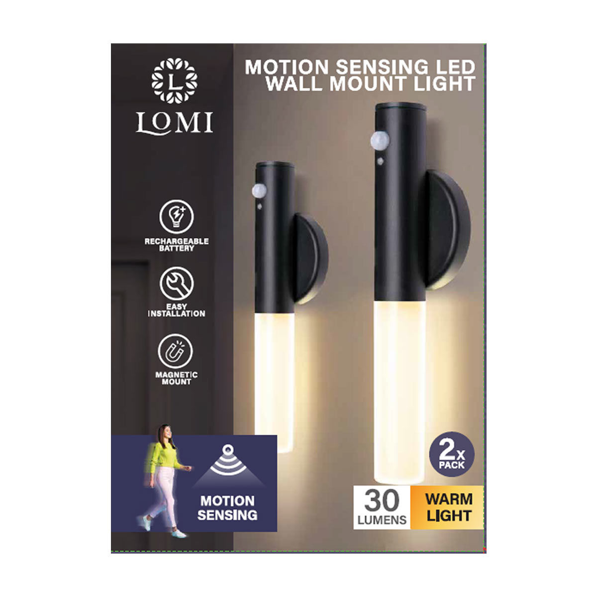 Motion Sensing LED Wall Mount Light