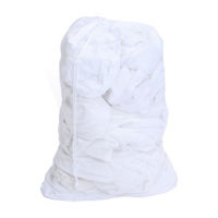 Smart Design Laundry Bag with Handle and Push Lock Drawstring, White 