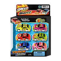 Speed Shotz Pull-Back Powered Track Racer Cars, 6 ct