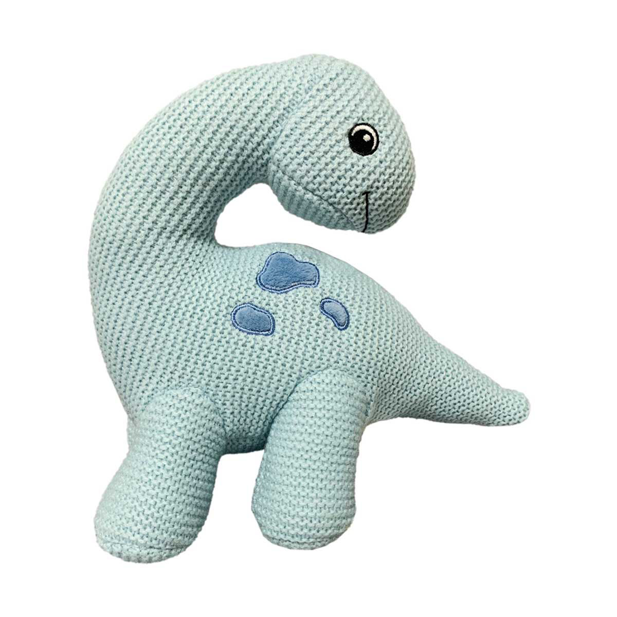 Knitted Dino Plush Toy, 8.5 in, Assorted