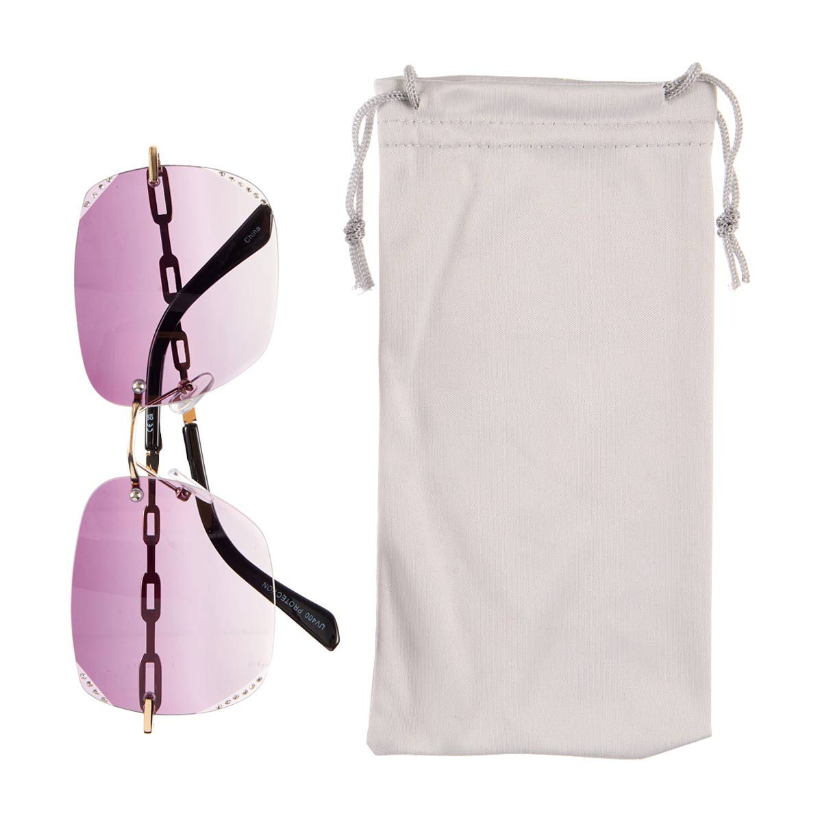 Eye-d-ology, Sunglasses, Gold Frame with Purple Lens