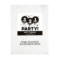 321 Party Gold and Silver Sequin Gift Tissue Paper, 10 Sheets, 20x20 in