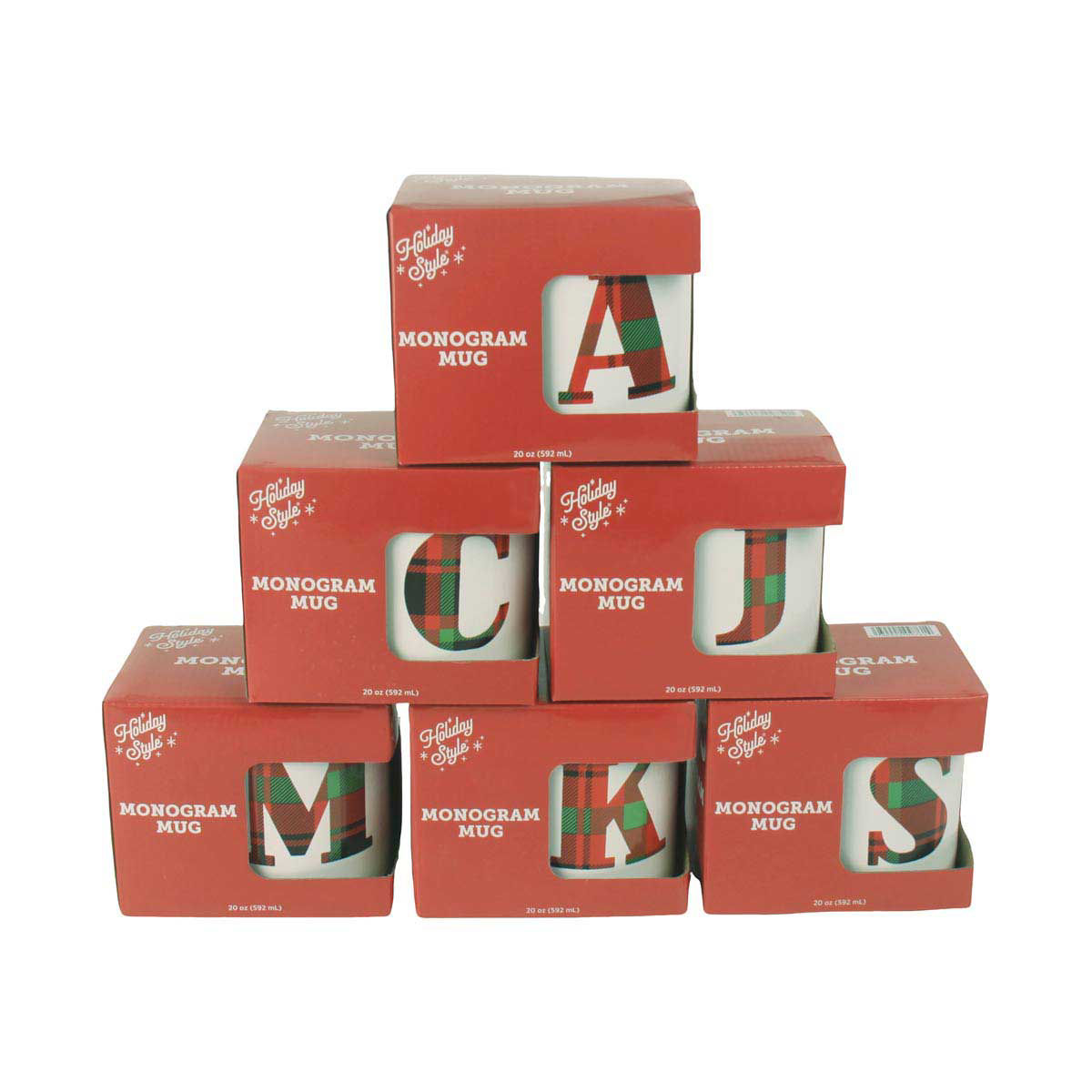 Holiday Style Monogram Mug with Box, 20 oz - Assorted — pOpshelf penny item