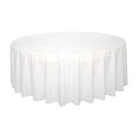 321 Party! Round Plastic Tablecovers, White, 2 ct