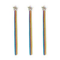 Rainbow Confetti-Star Hair Clips, 3ct