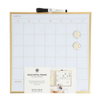 U Brands Magnetic Monthly Calendar Dry Erase Board, 14 in x 14 in